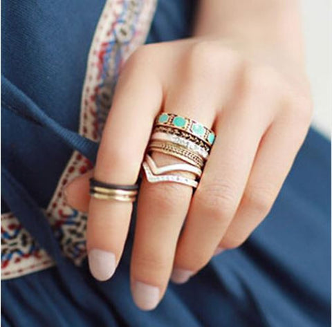 Chic Bohemian Ring Set